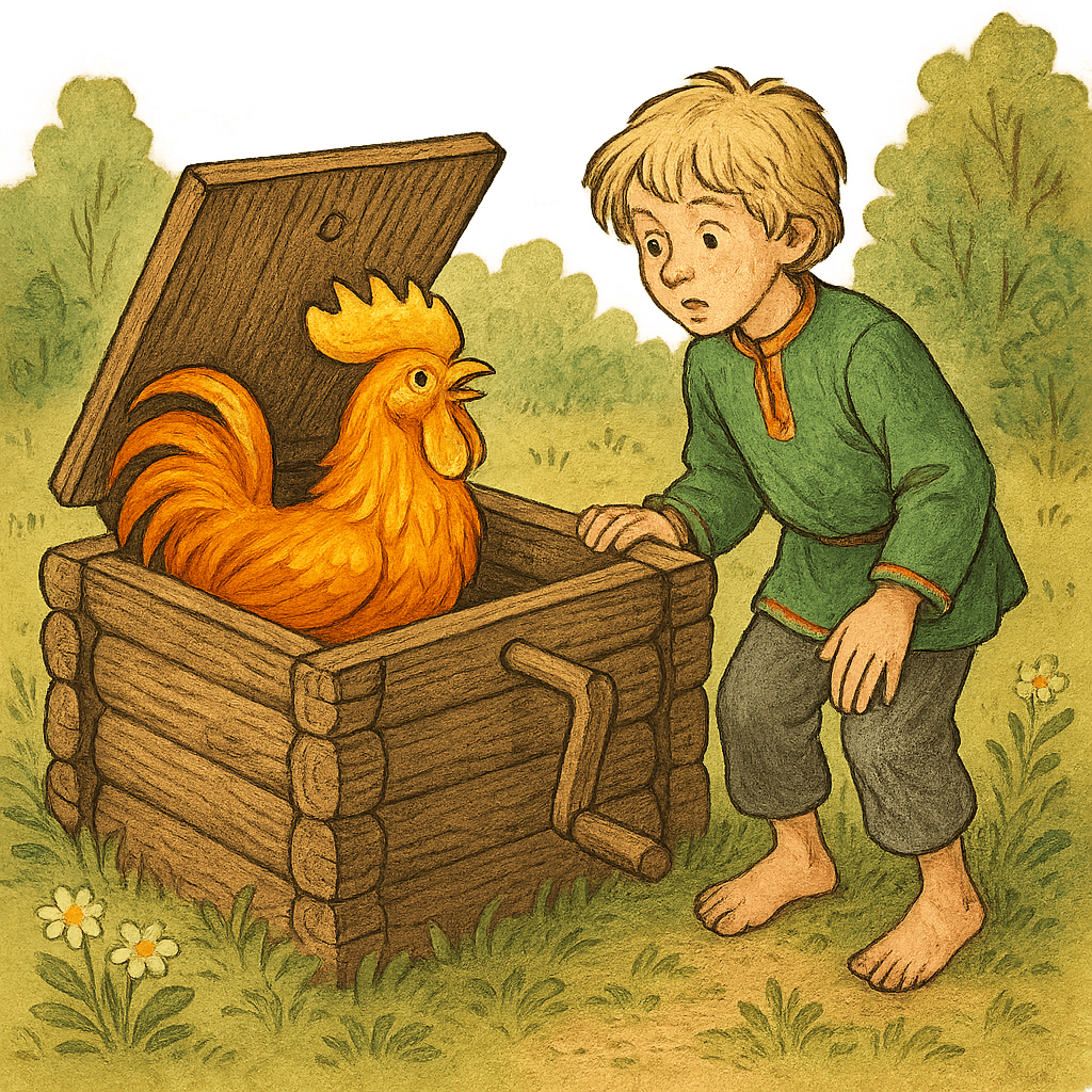 Петуха бросают в колодец у боярских хором