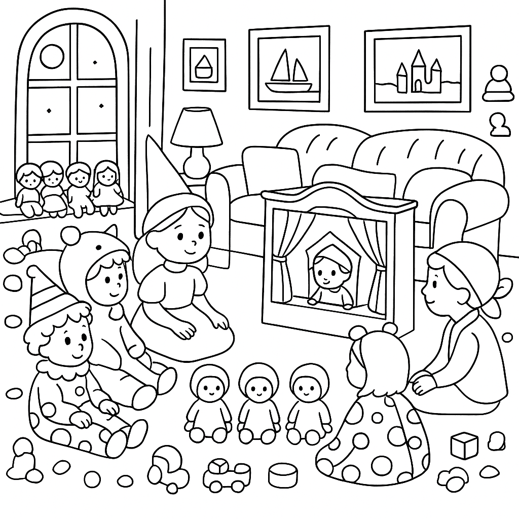 Раскраска по сказке "Свинья-копилка"