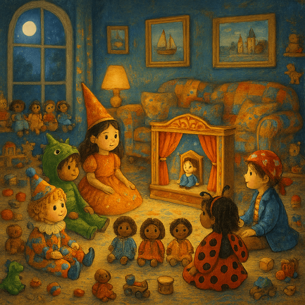 Детская комната с играющими игрушками