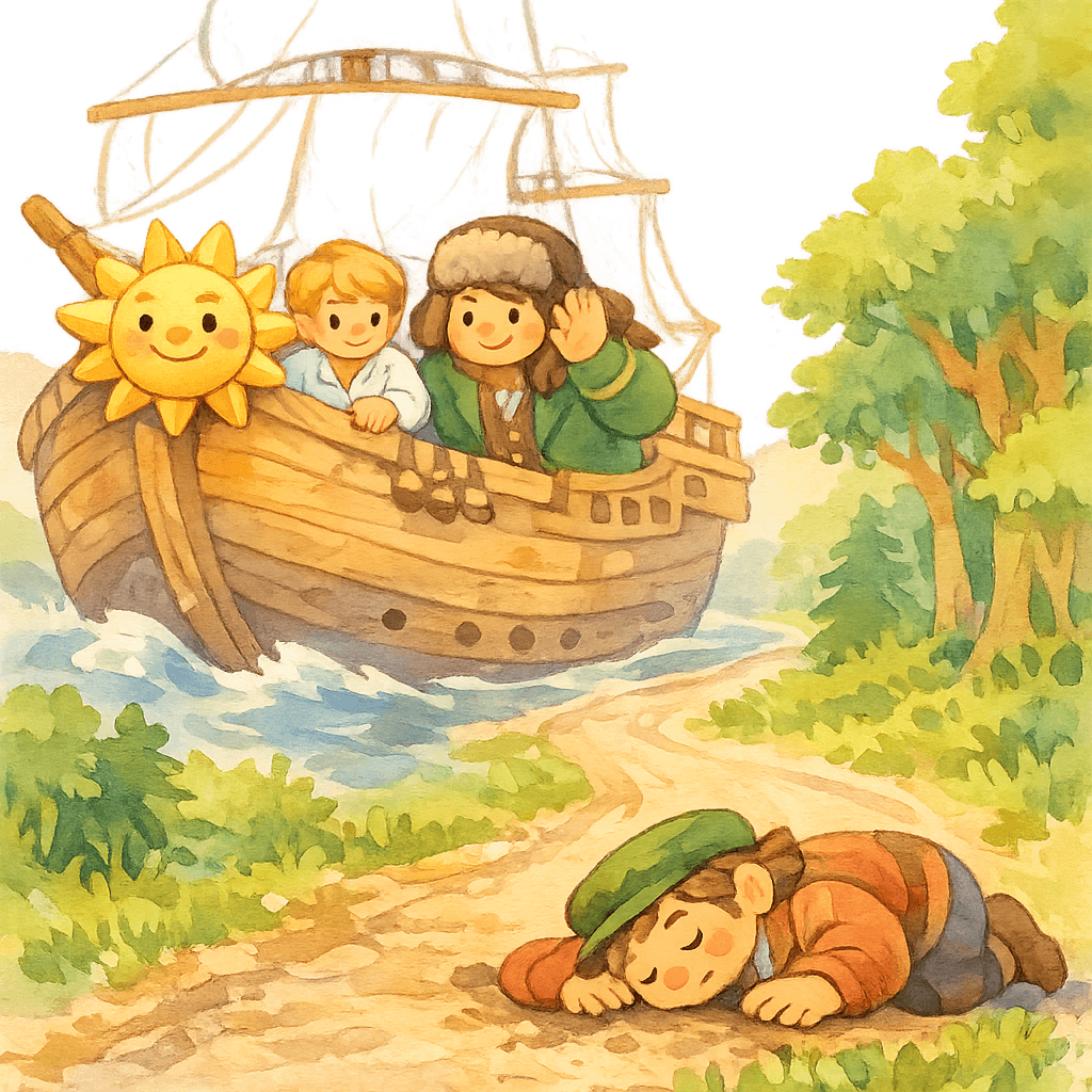 Младший сын и Слухало встречаются на дороге