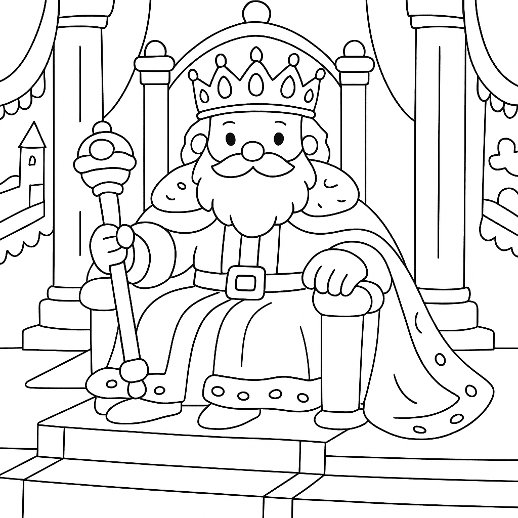 Раскраска по сказке "Король, который должен был умереть"