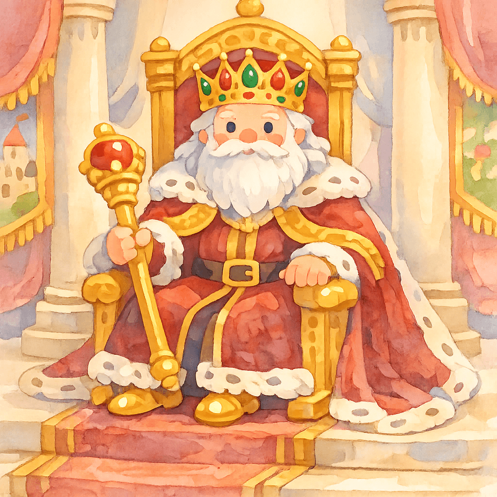 Король на троне в роскошном зале