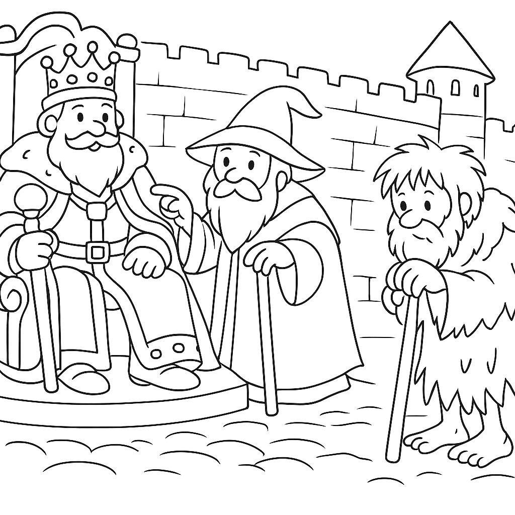 Раскраска по сказке "Король, который должен был умереть"