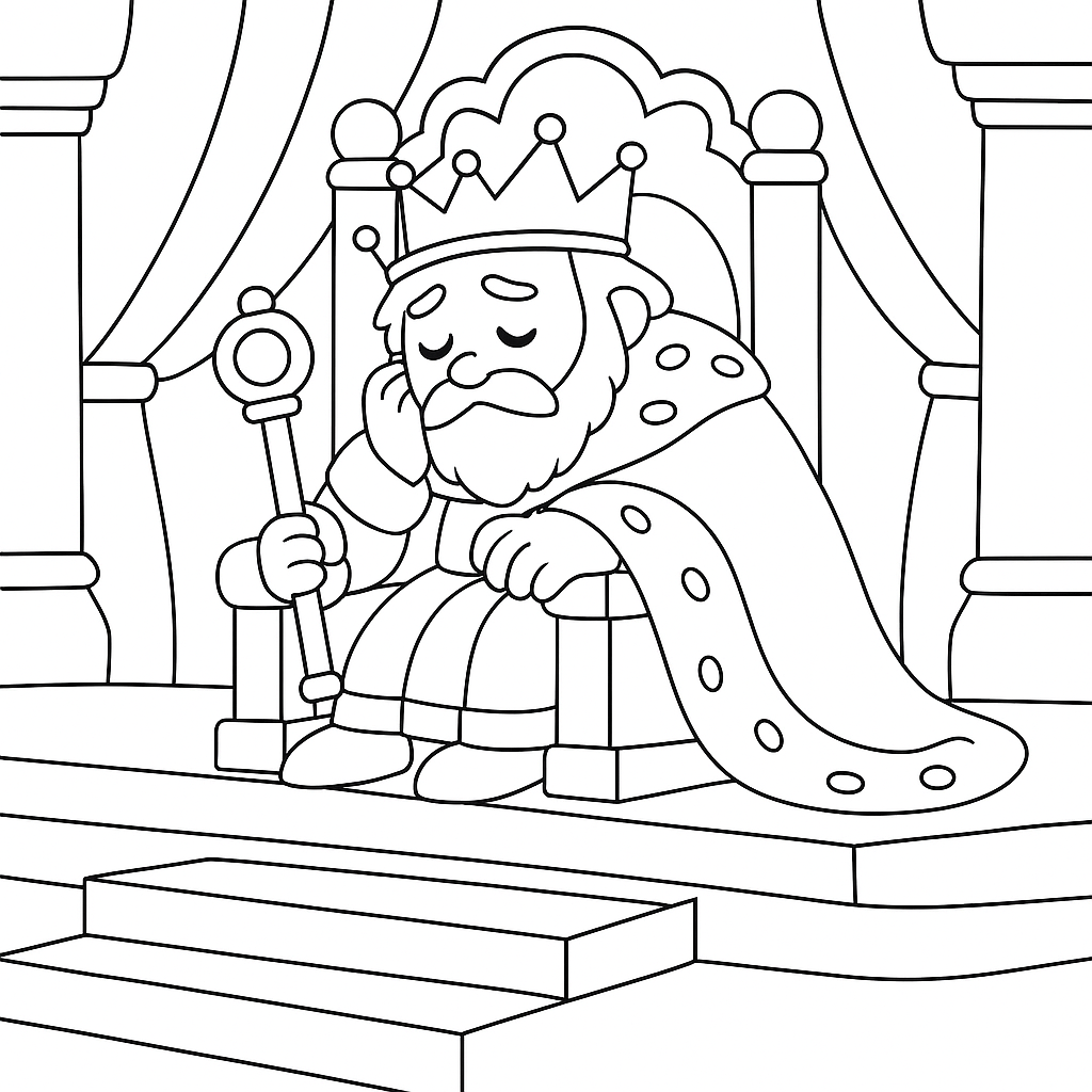 Раскраска по сказке "Король, который должен был умереть"