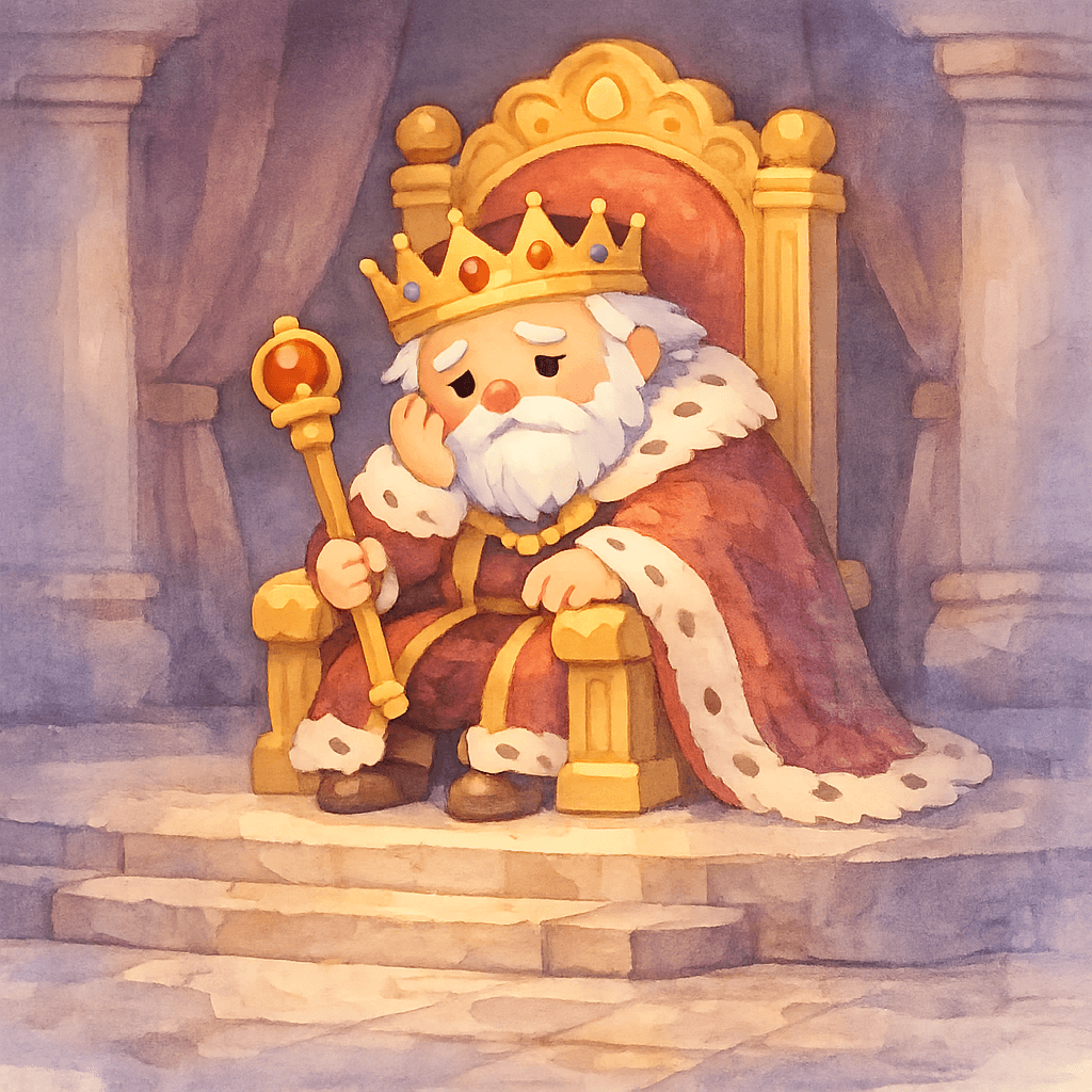 Одинокий король на троне в пустом замке