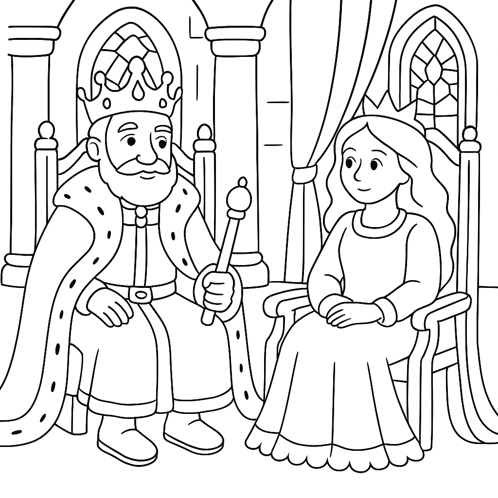 Раскраска по сказке "Принц Кролик"