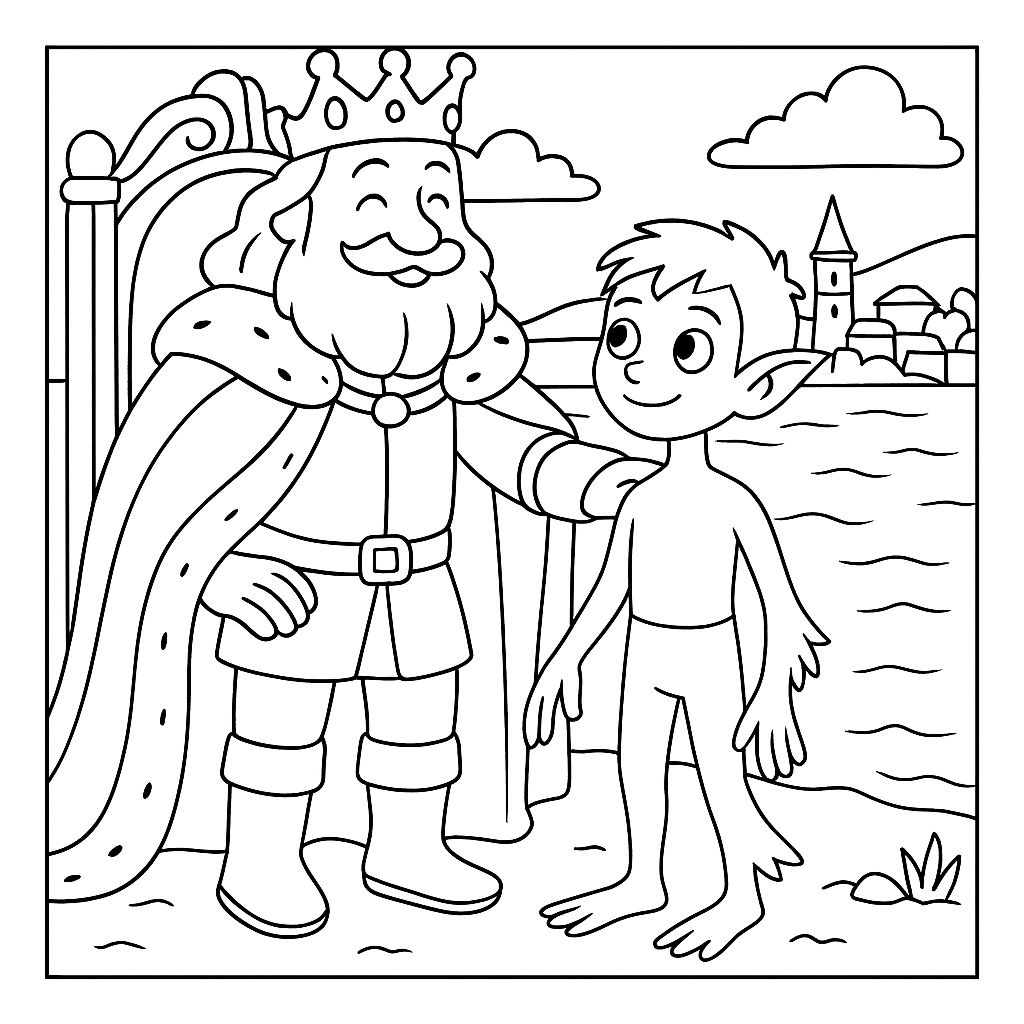 Раскраска по сказке "Кола-рыба"