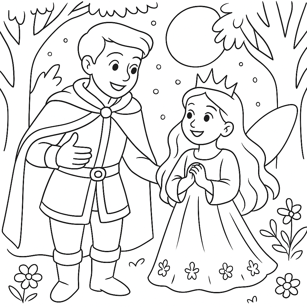 Раскраска по сказке "Крошка фея"