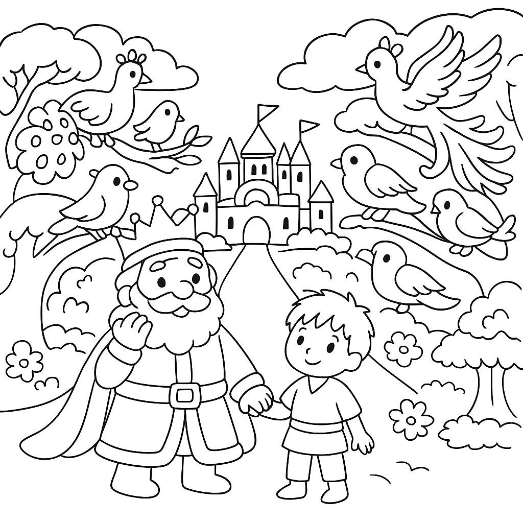 Раскраска по сказке "Железный перстень"