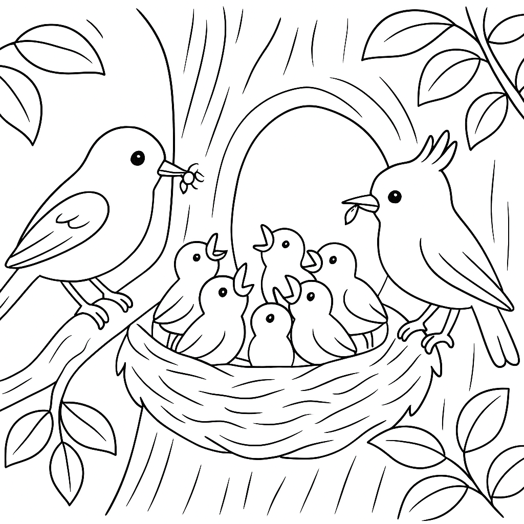 Раскраска по сказке "Королек и медведь"