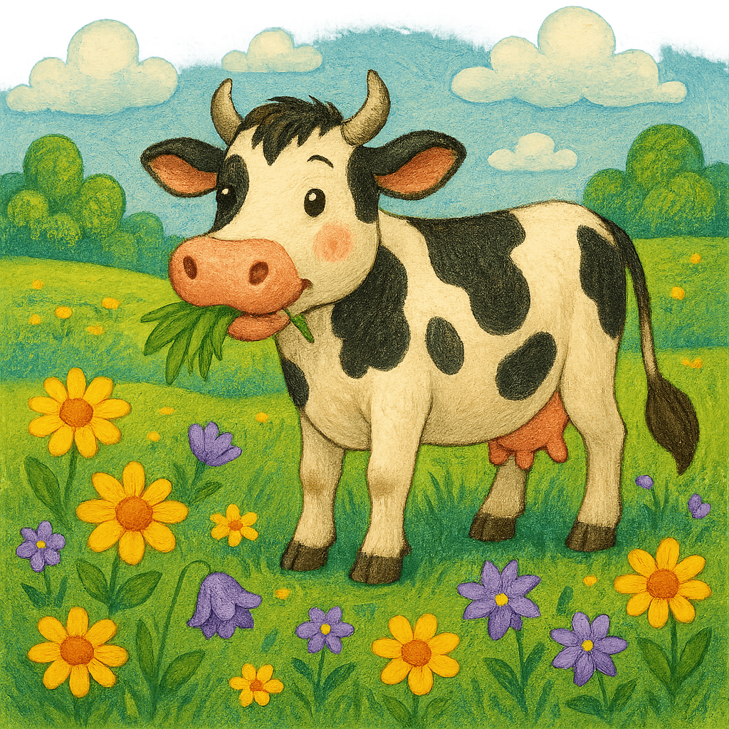 Корова на лугу