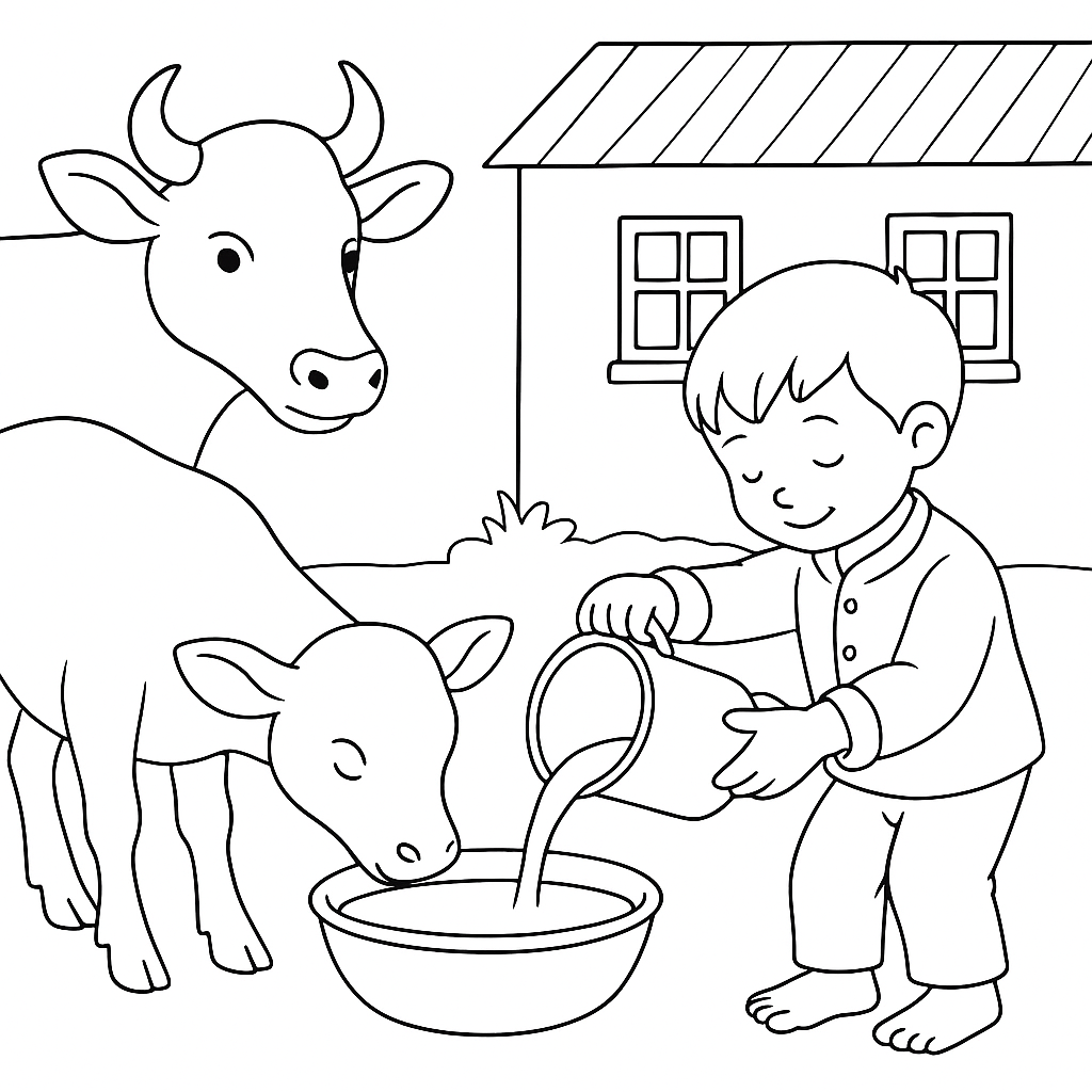 Раскраска по сказке "Вечер"