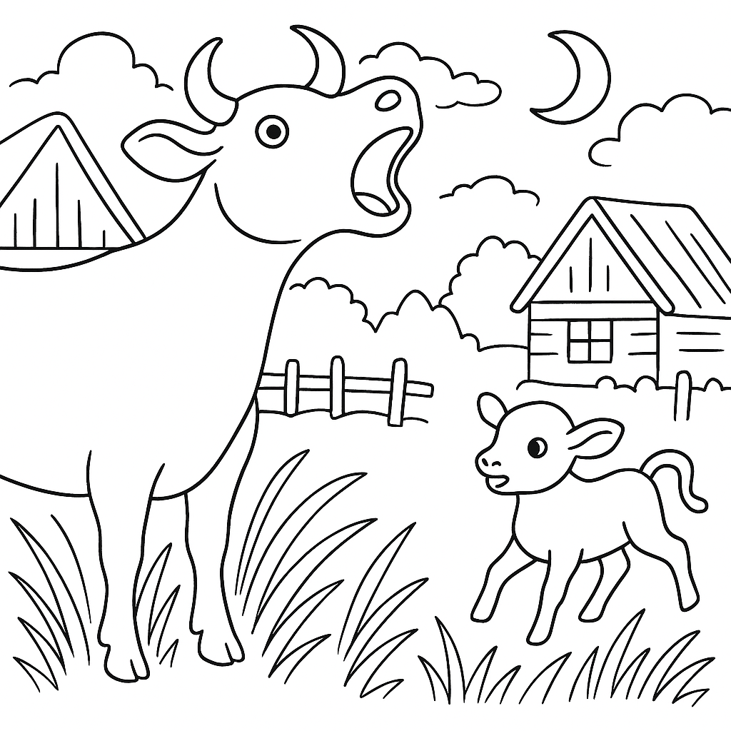 Раскраска по сказке "Вечер"