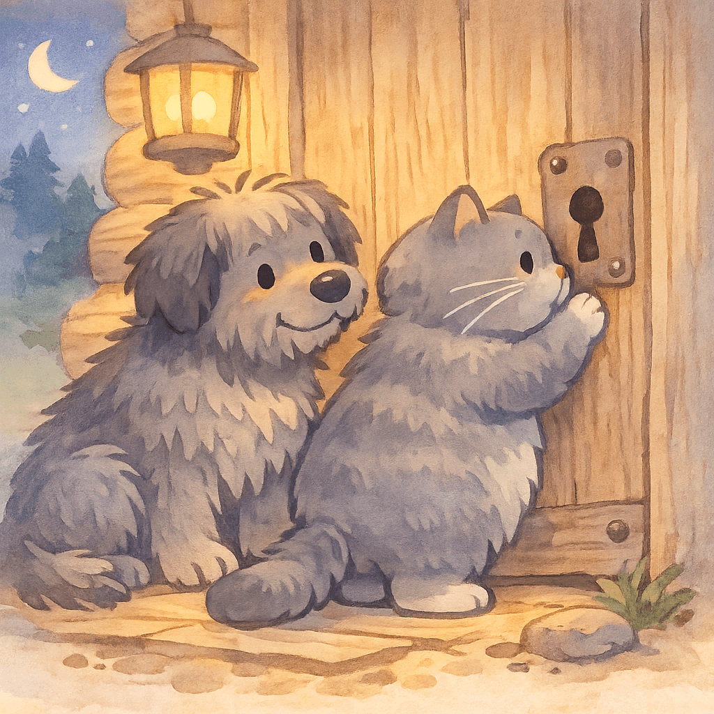 Кот рассказывает псу о проделке месяца