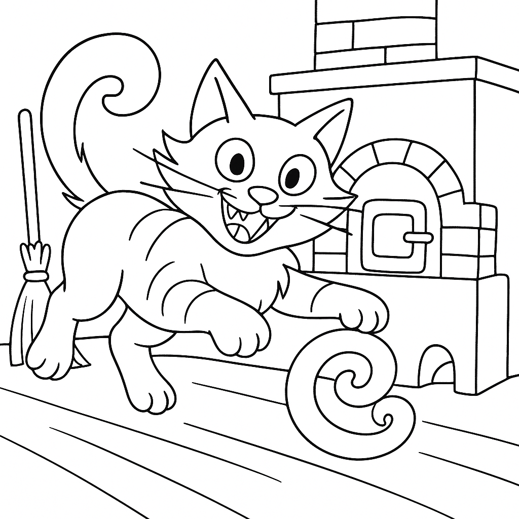 Раскраска по сказке "Кот васька"