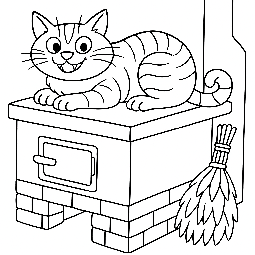 Раскраска по сказке "Кот васька"