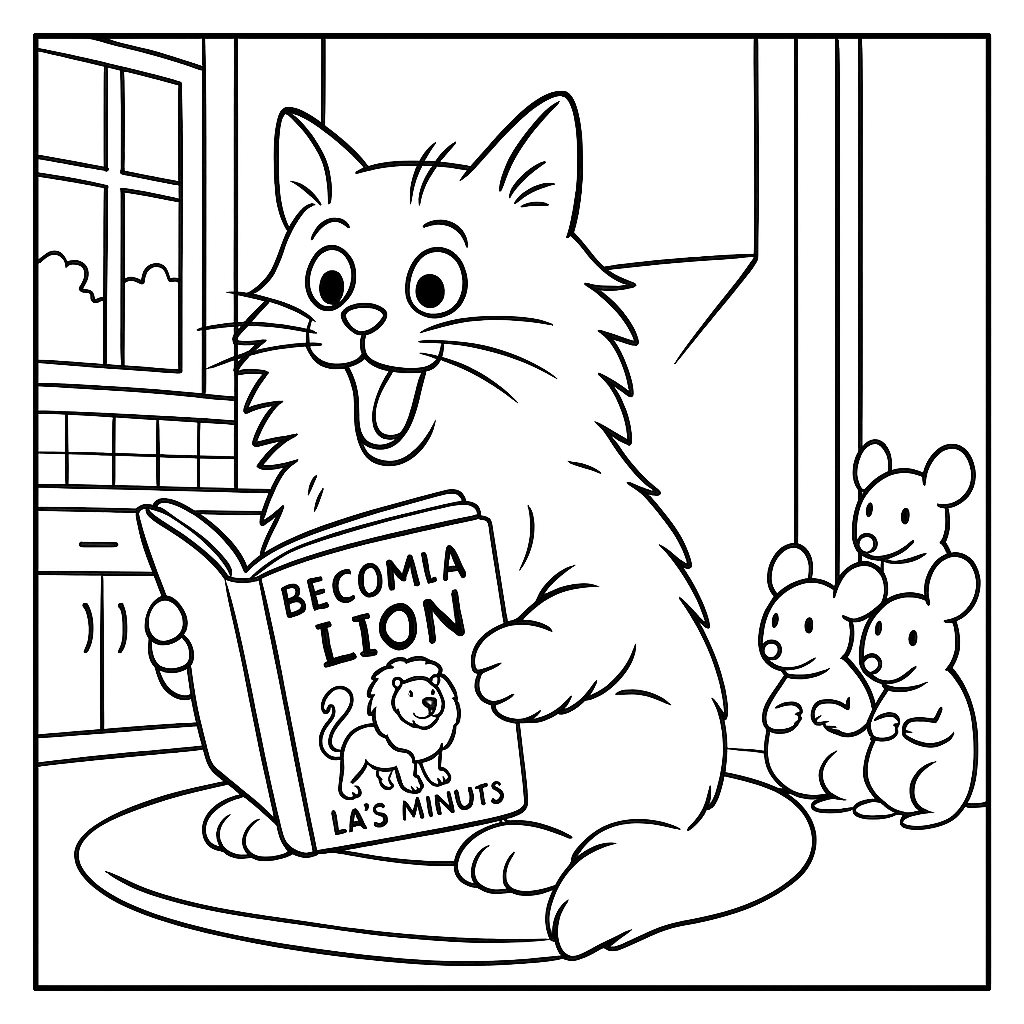 Раскраска по сказке "Кот который боялся мышей"