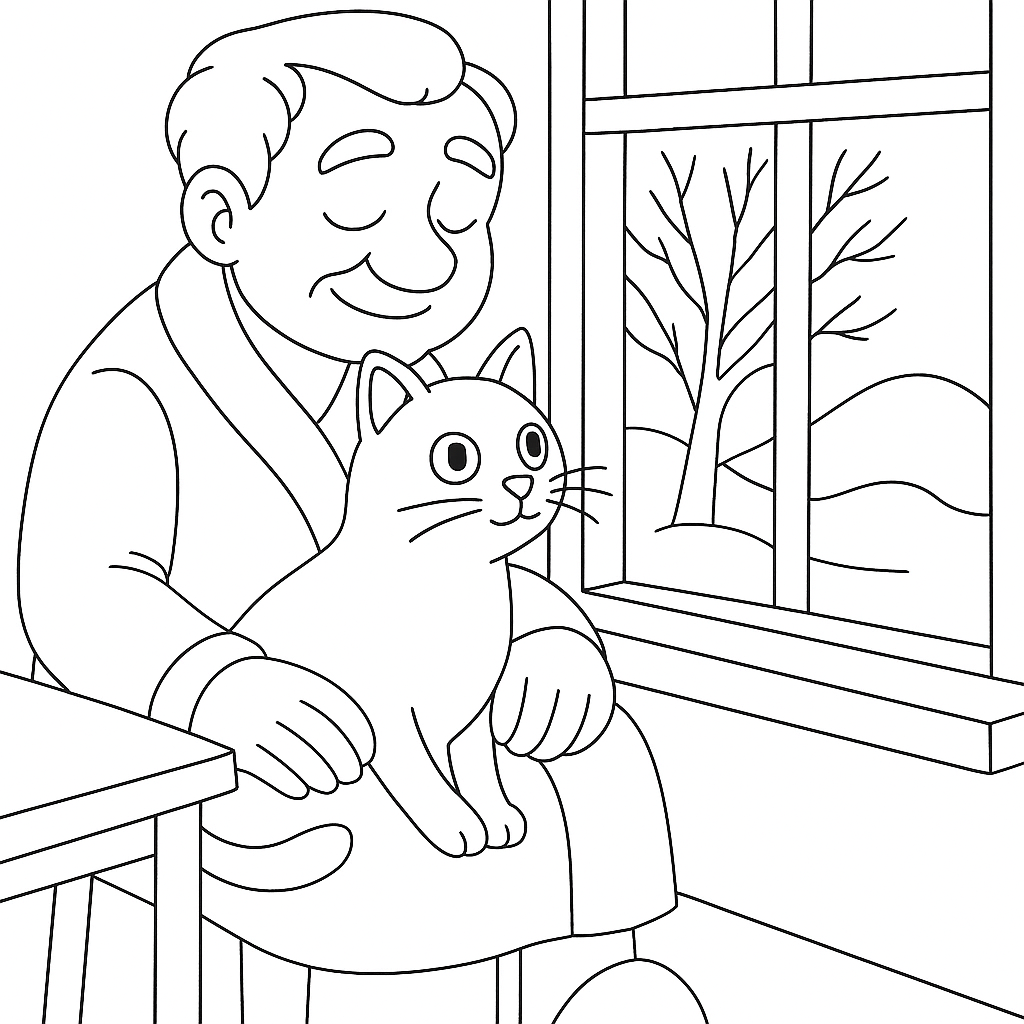 Раскраска по сказке "Кот"