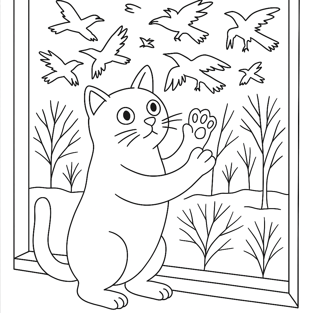 Раскраска по сказке "Кот"