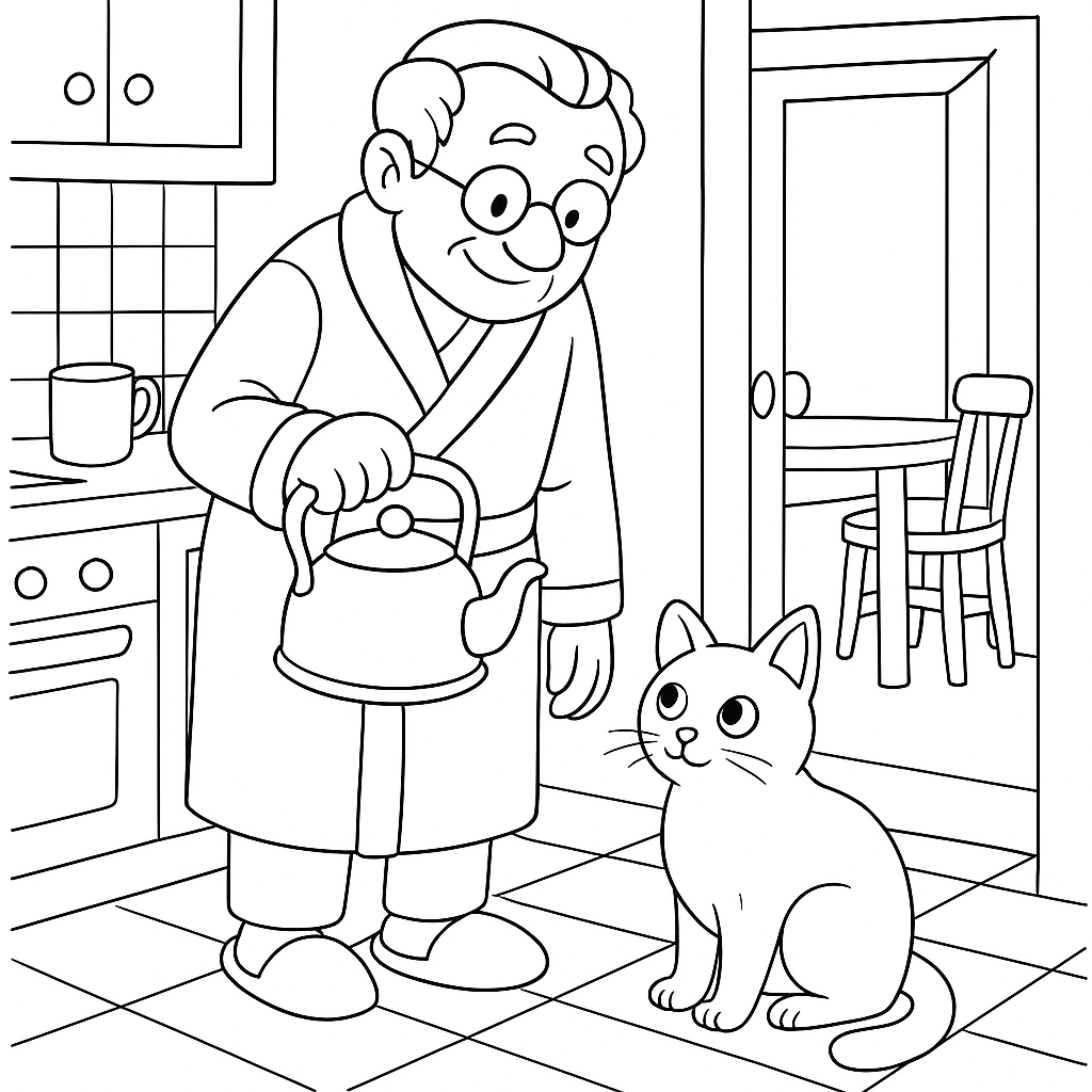 Раскраска по сказке "Кот"