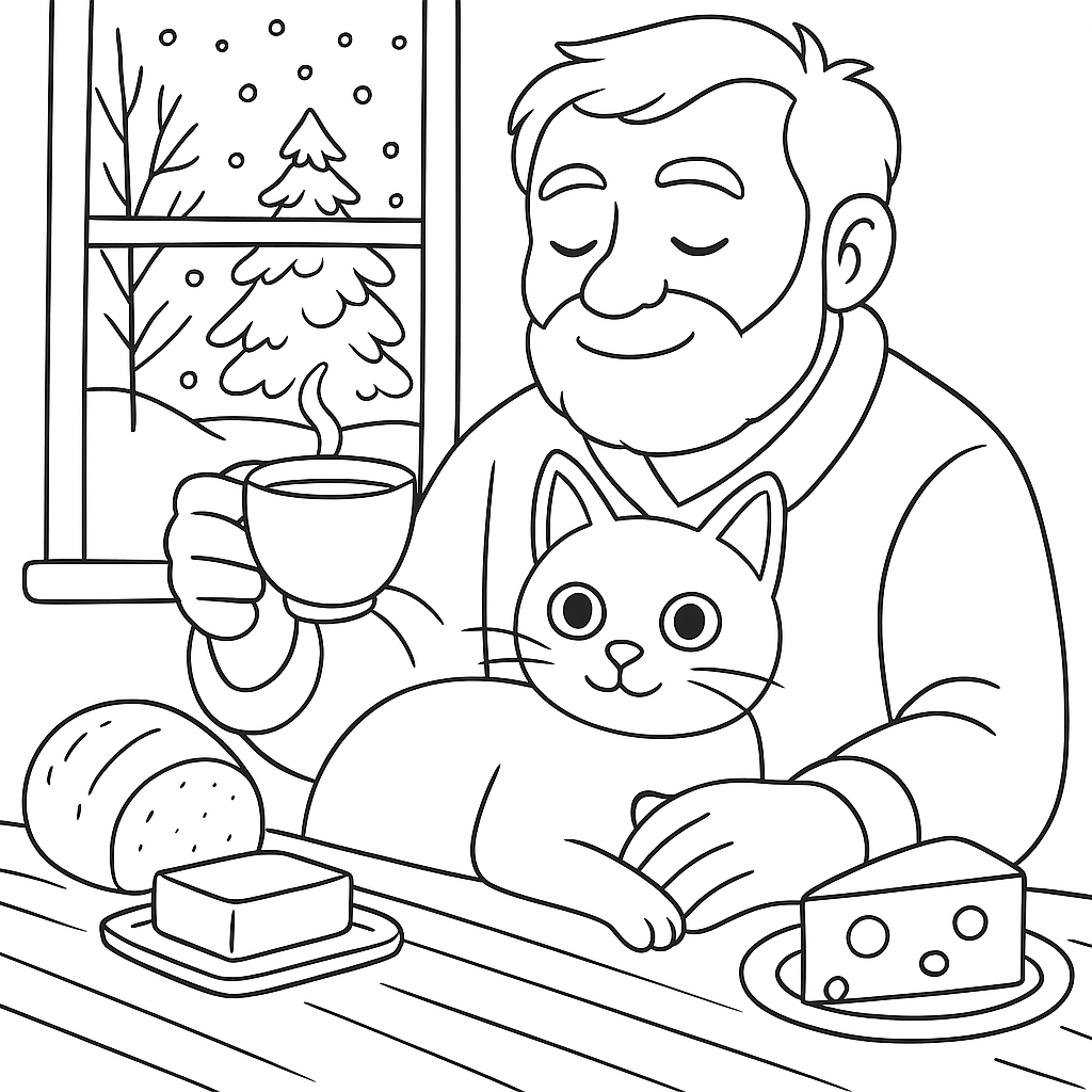 Раскраска по сказке "Кот"