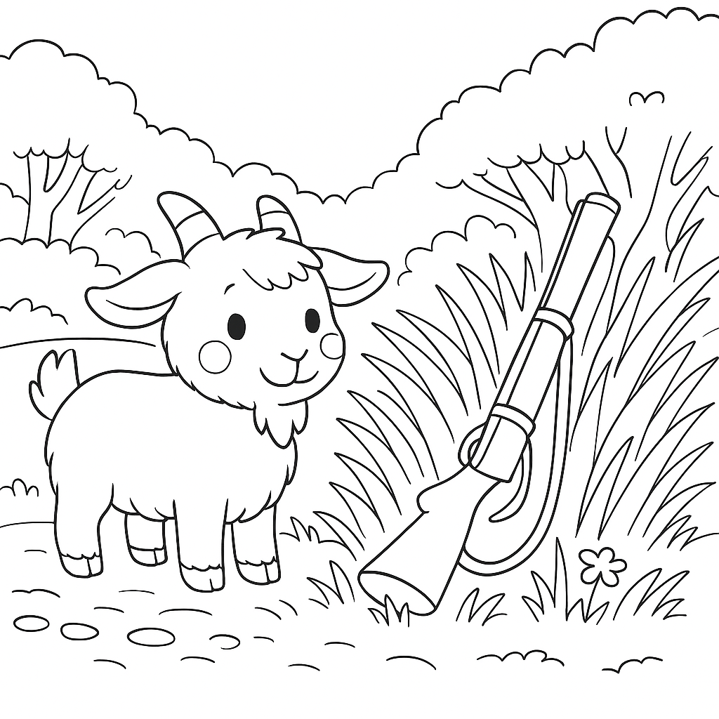 Раскраска по сказке "Коза с колокольчиком"