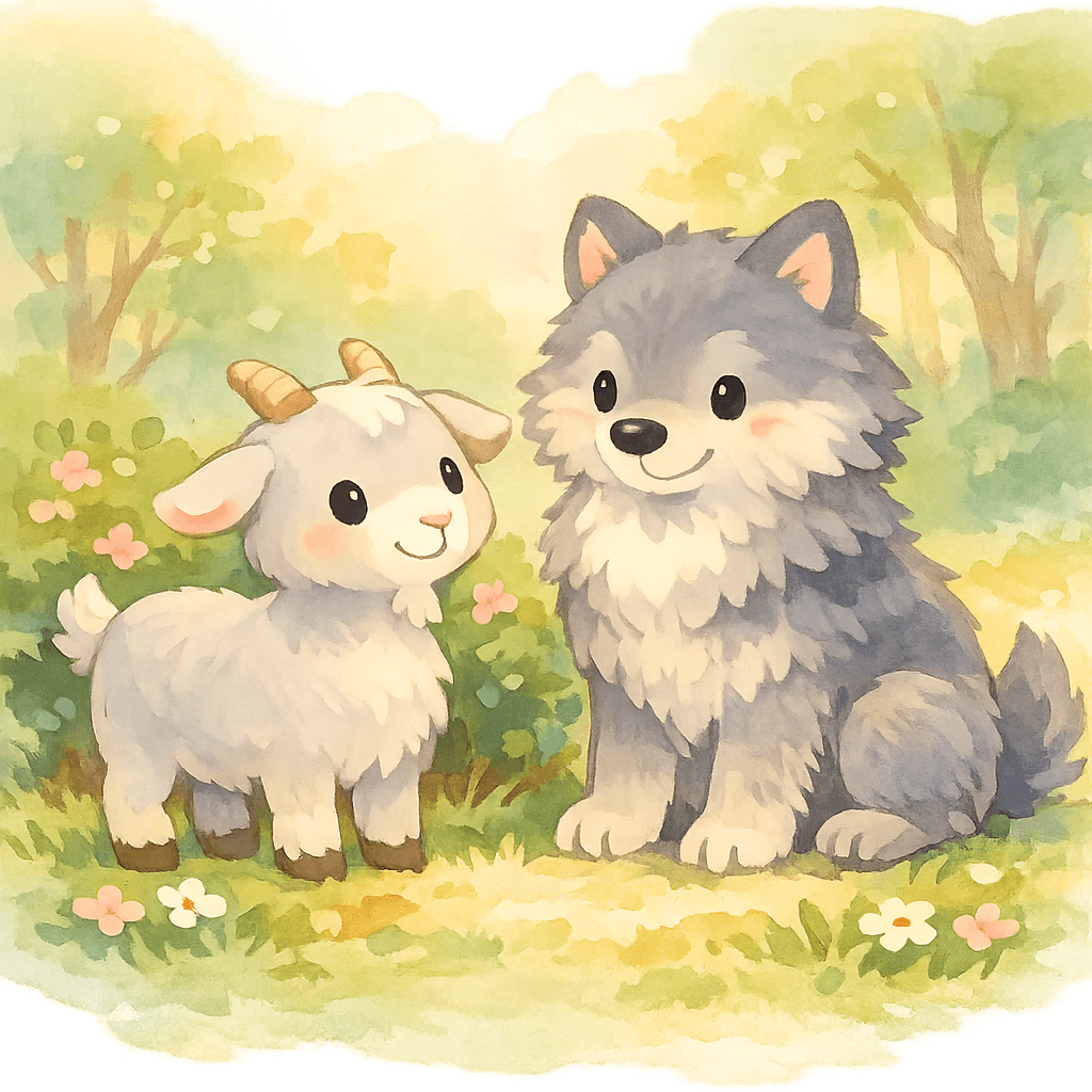 Коза просит помощи у волка