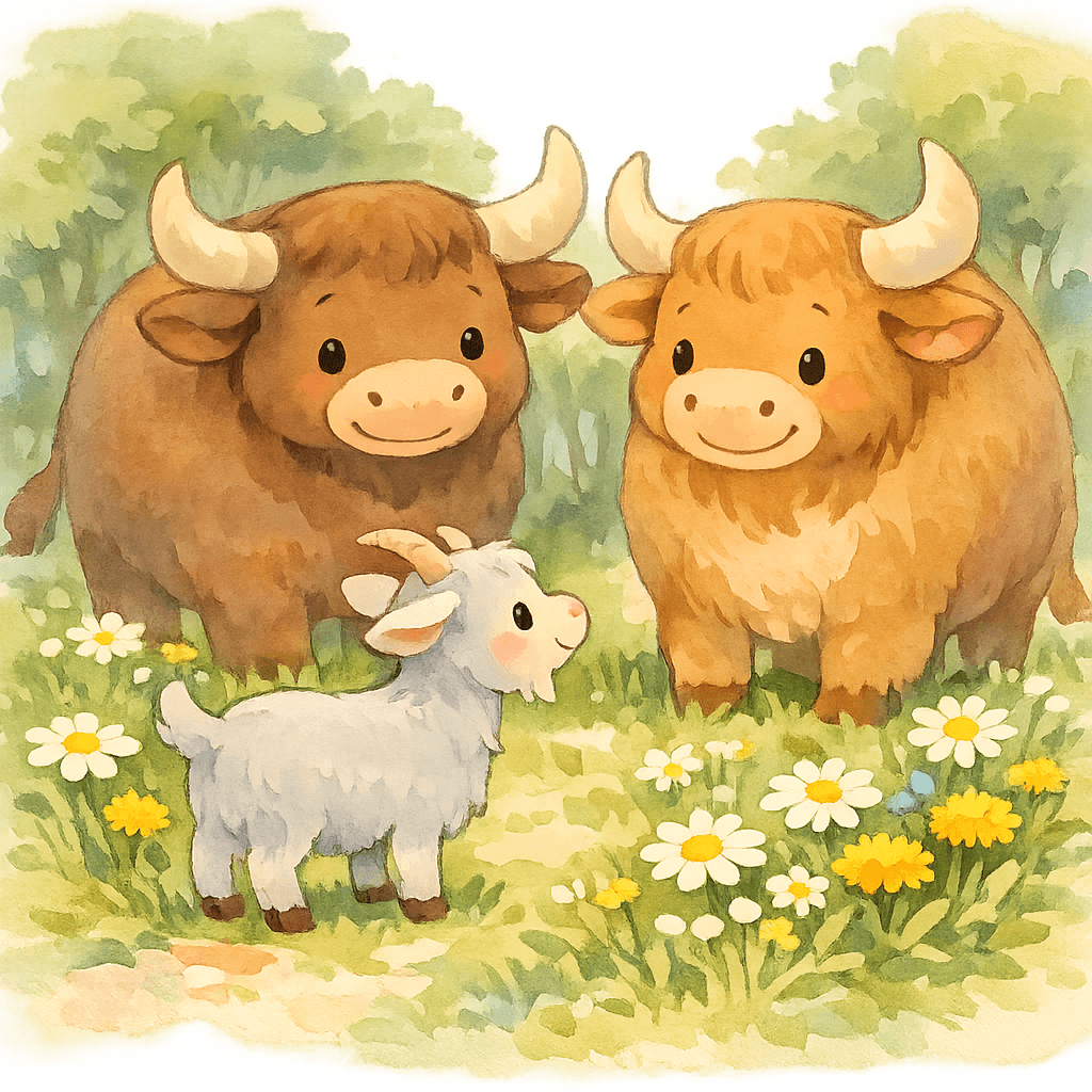 Коза разговаривает с быками