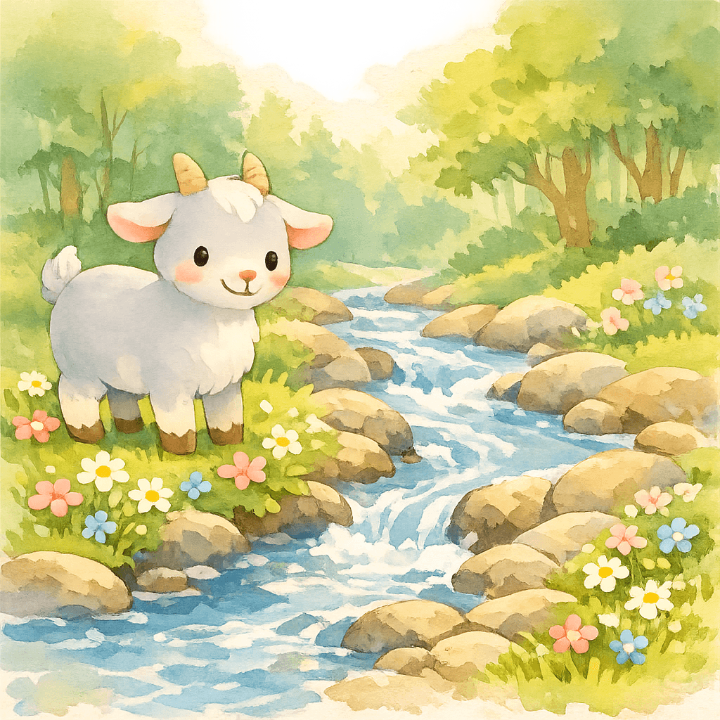 Коза у ручья просит помощи