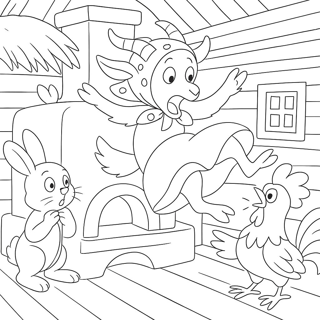 Раскраска по сказке "Коза дереза"