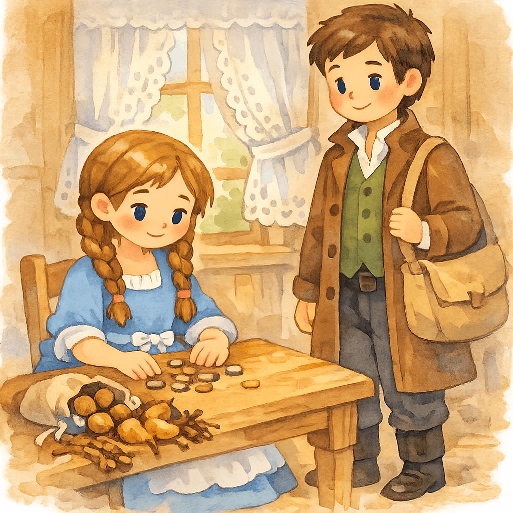 Катринелье считает приданое, рядом Пиф Паф Польтри