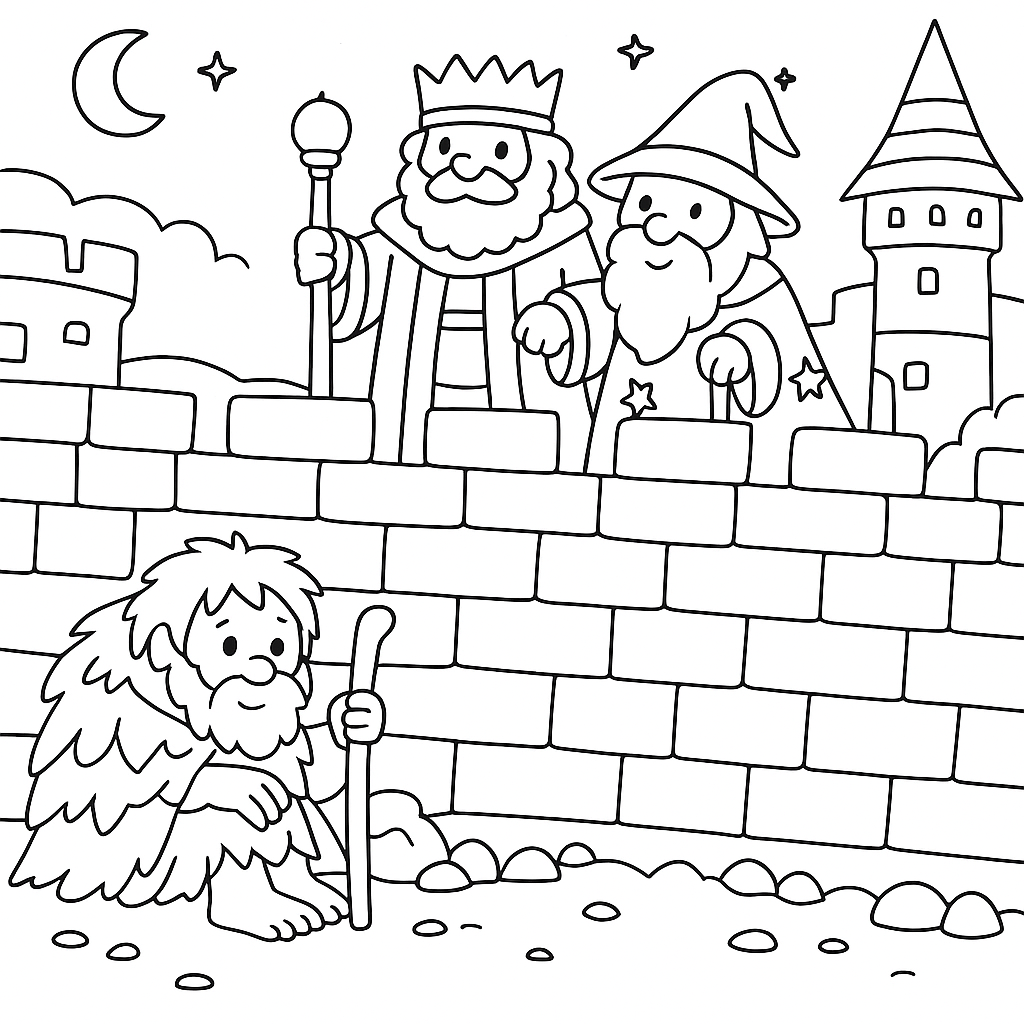 Раскраска по сказке "Король, который должен был умереть"