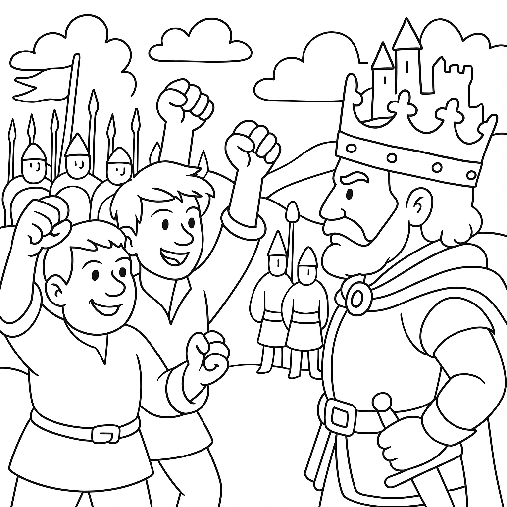 Раскраска по сказке "Пять добрых друзей"