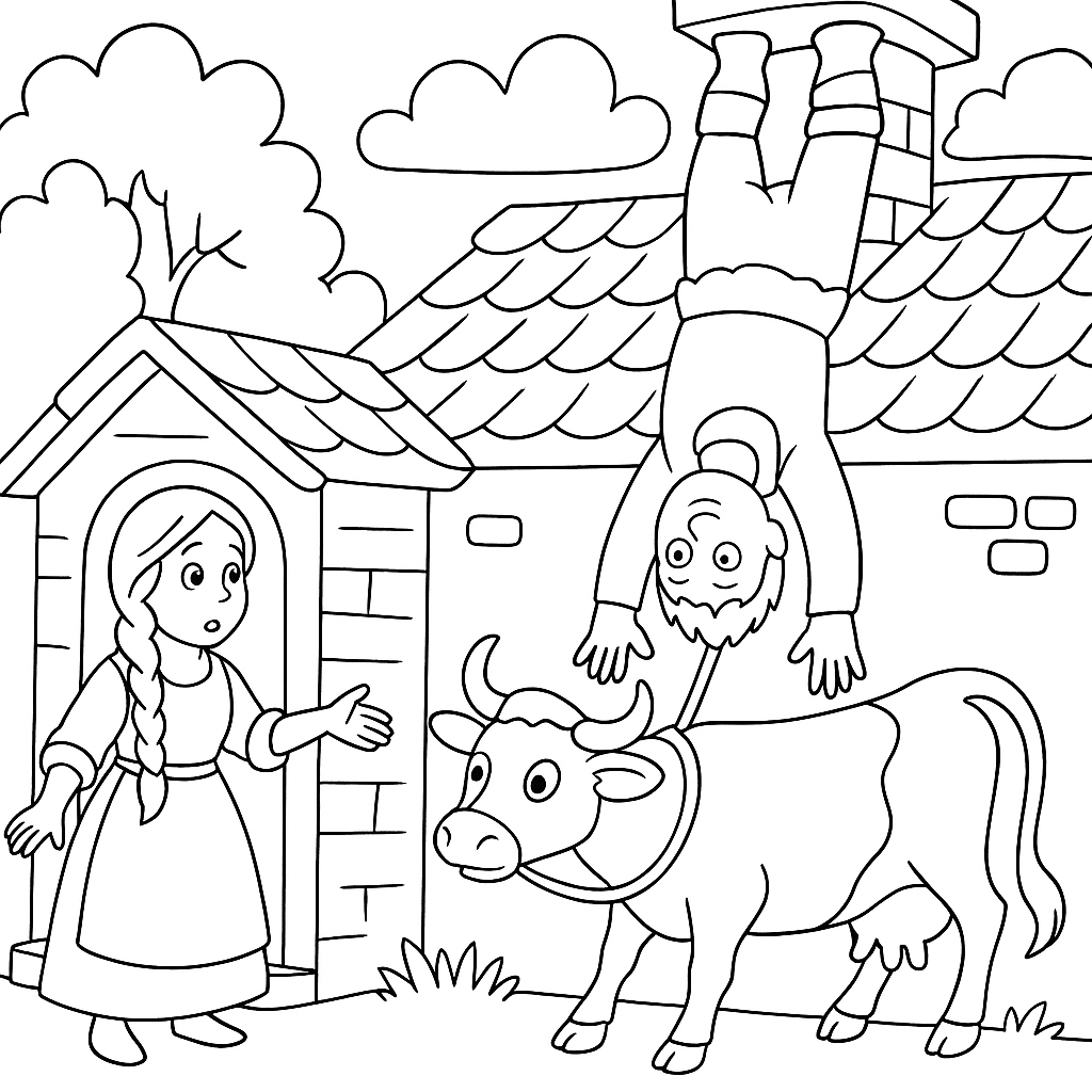 Раскраска по сказке "Не за свое дело не берись"