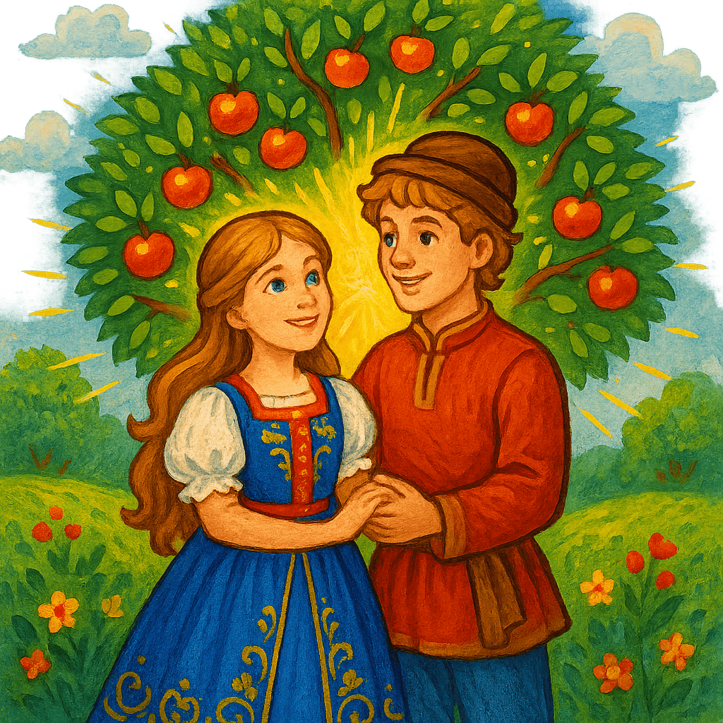 Хаврошечка и молодой человек под волшебной яблоней — финал сказки