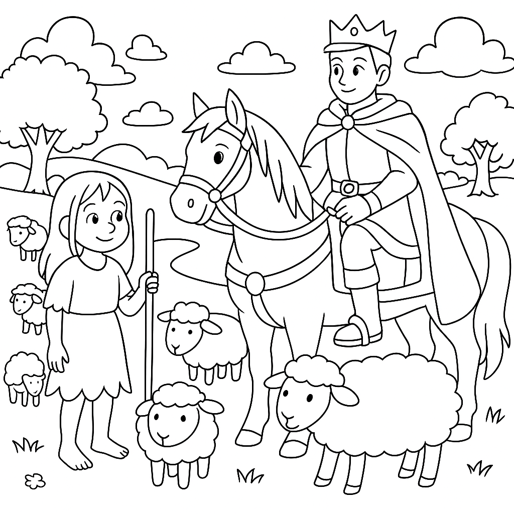 Раскраски: Крошка мэтти и король