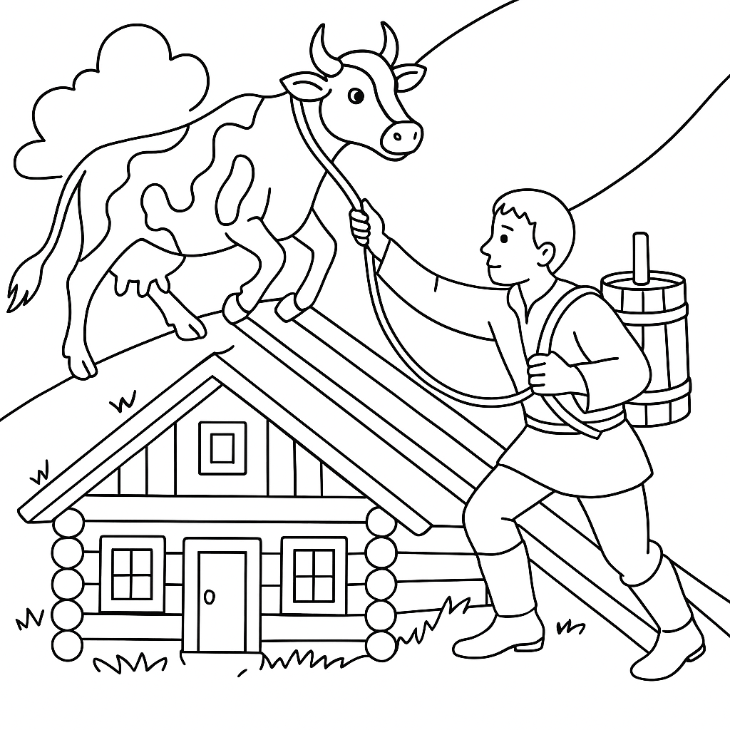 Раскраска по сказке "Не за свое дело не берись"