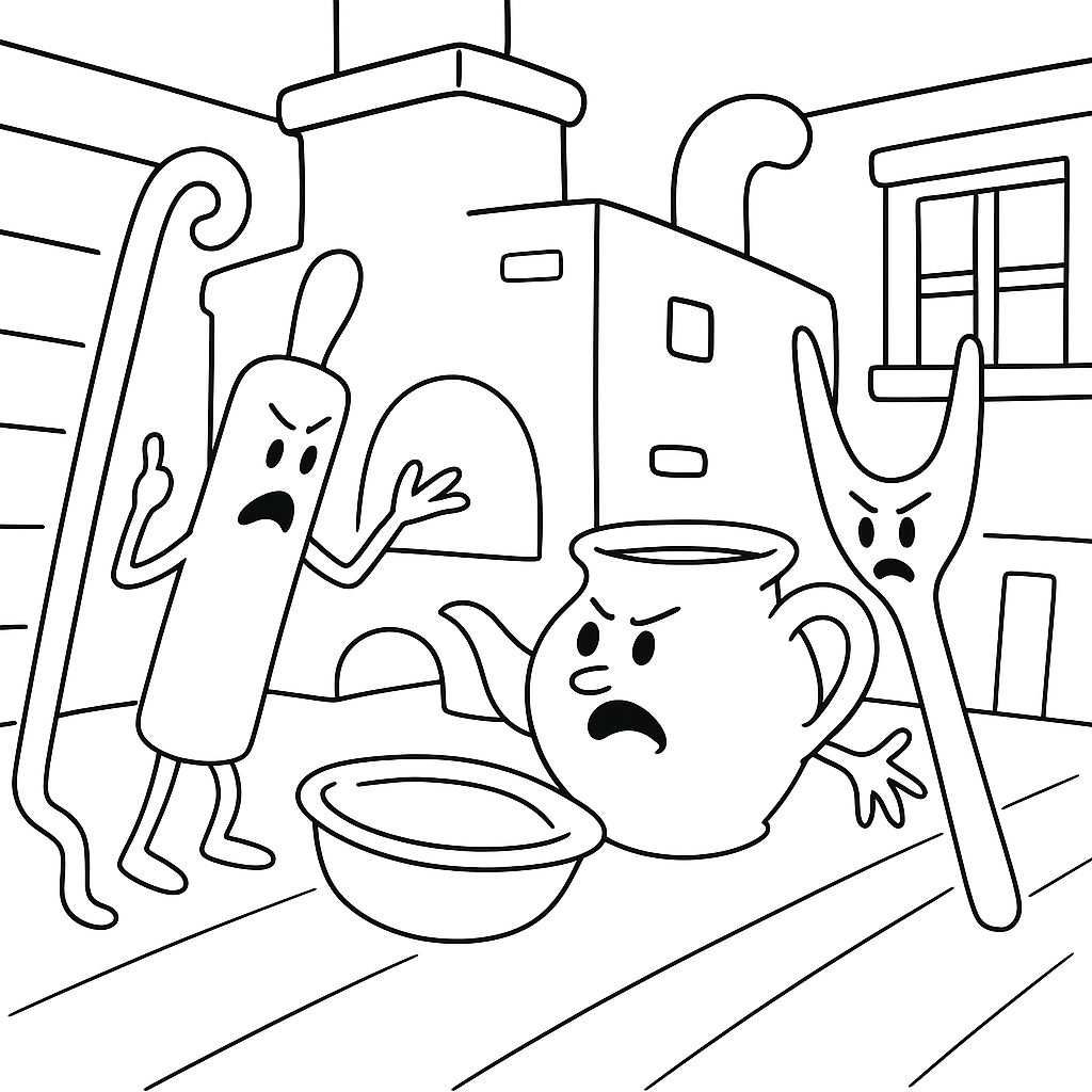 Раскраска по сказке "Горшок"