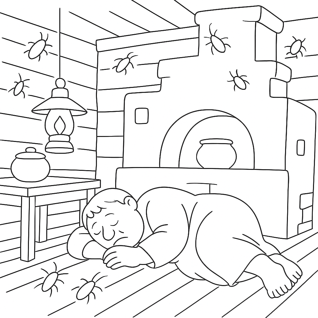 Раскраска по сказке "Горшок"