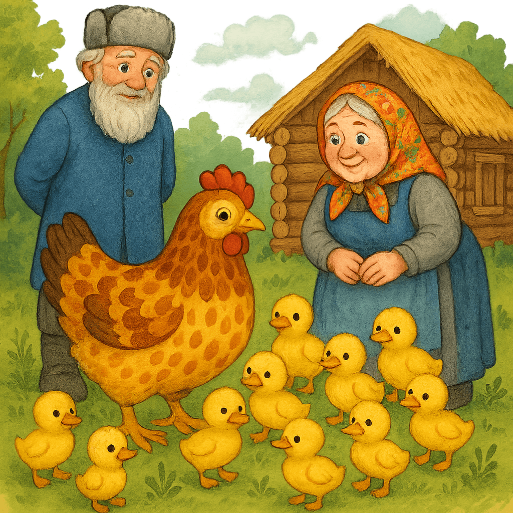 Курочка ряба и десять утят