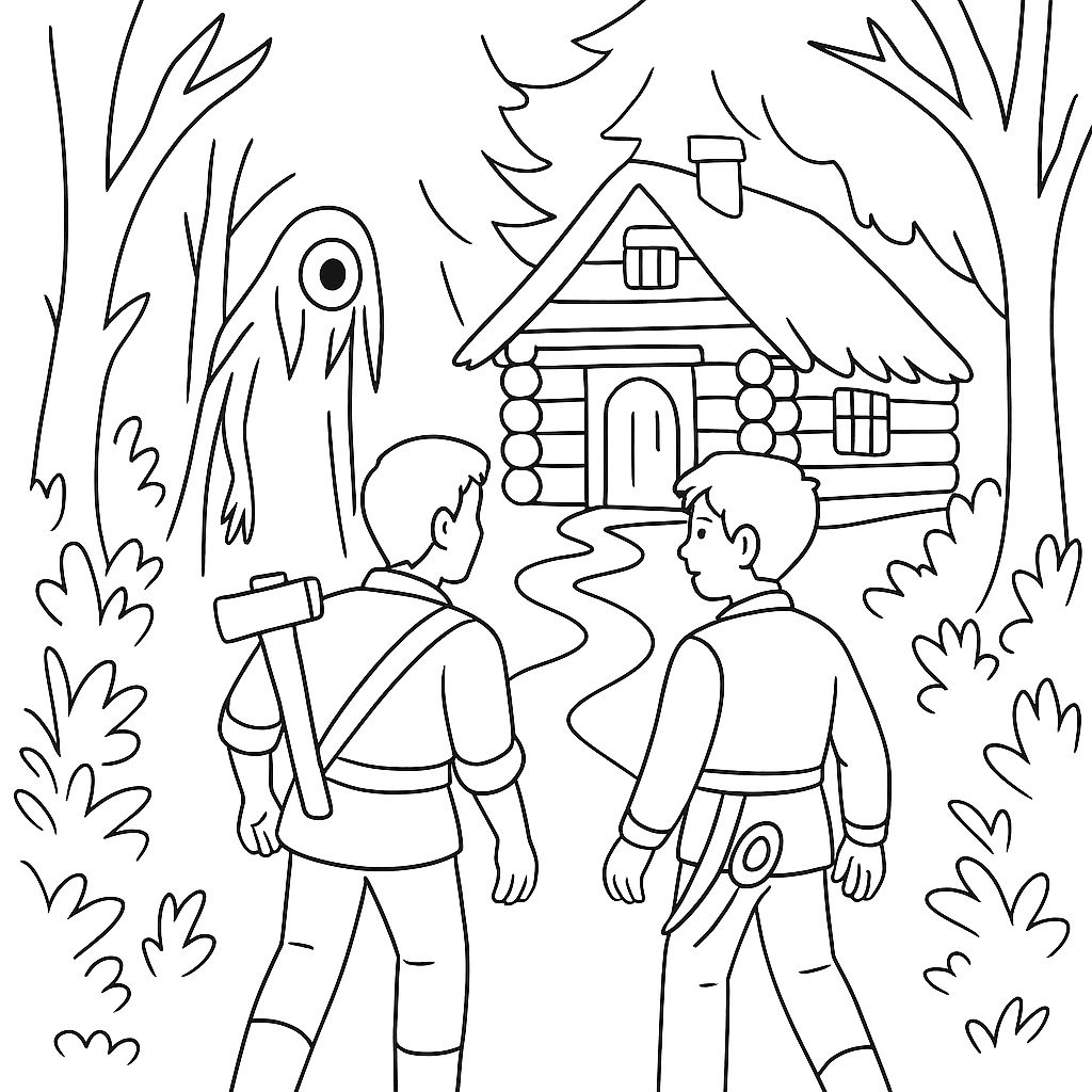 Раскраска по сказке "Лихо одноглазое"