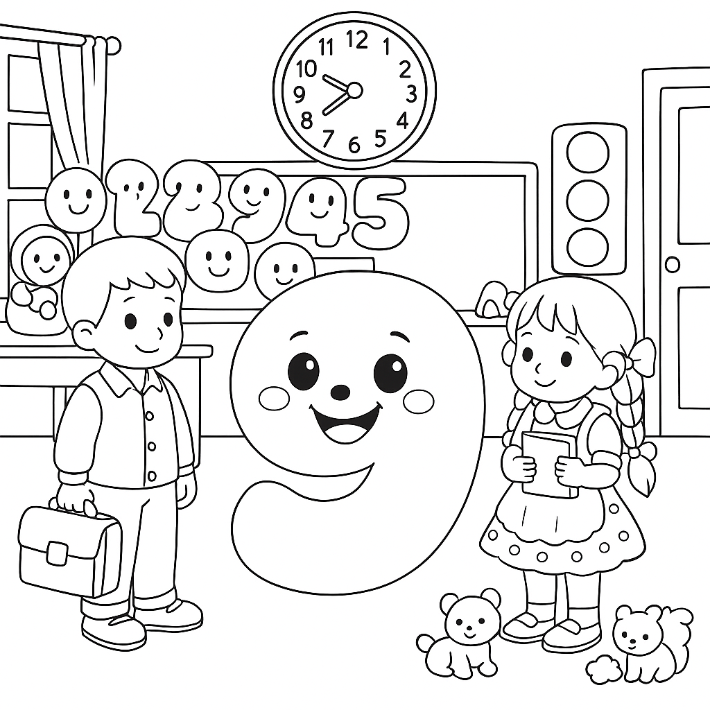 Раскраска по сказке "Веселый счет от 1 до 10"