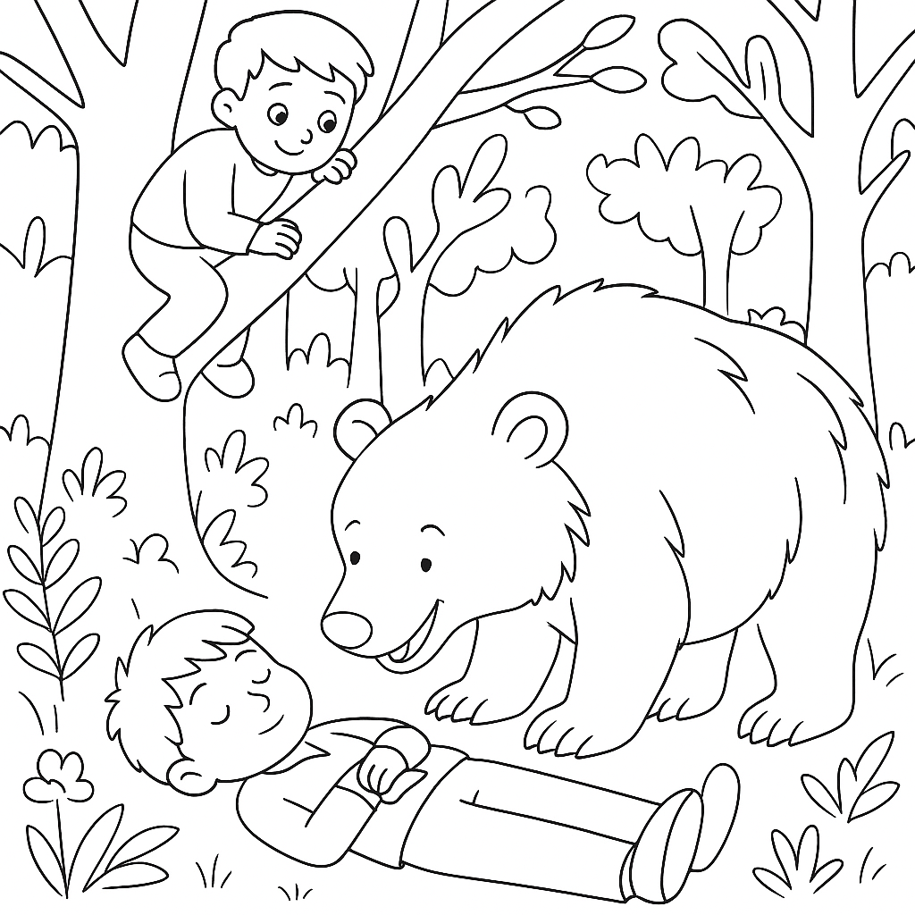 Раскраска по сказке "Два товарища"