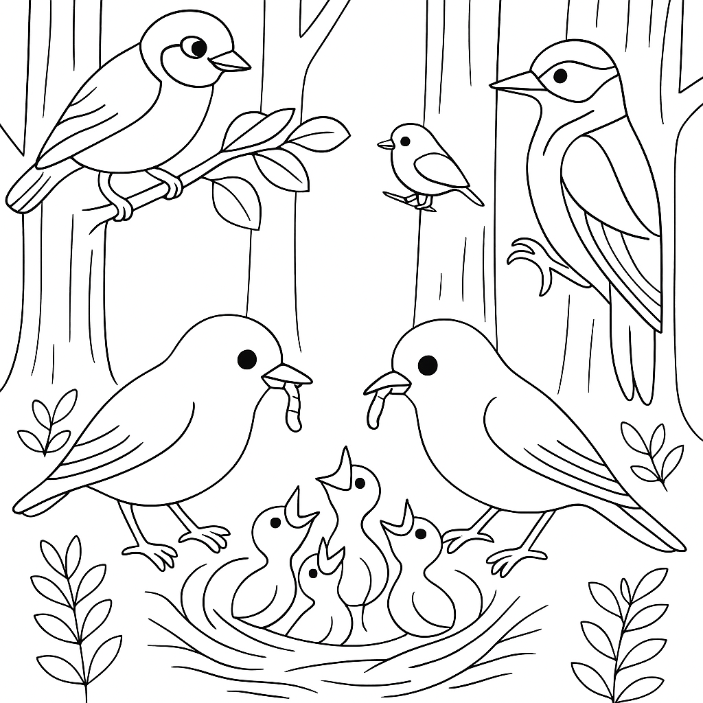 Раскраска по сказке "Этажи леса"