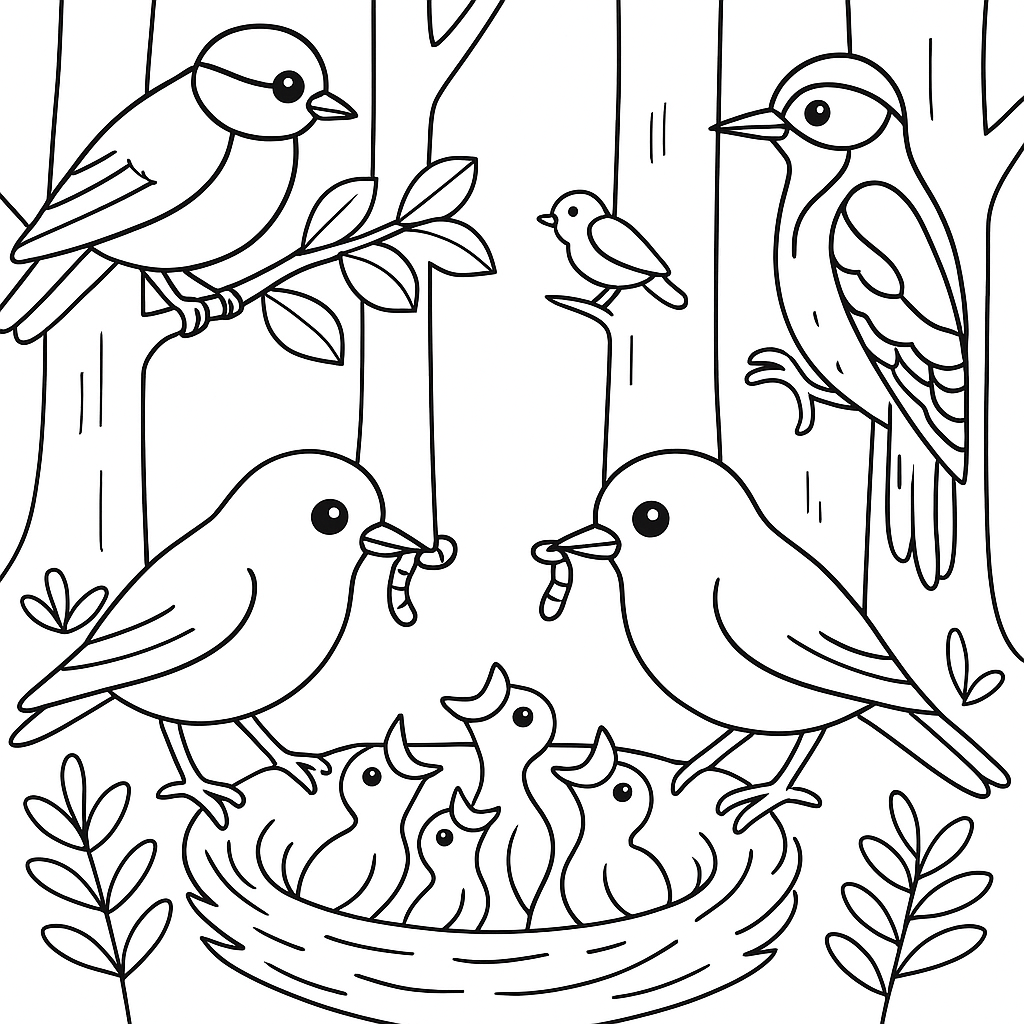 Раскраска по сказке "Этажи леса"