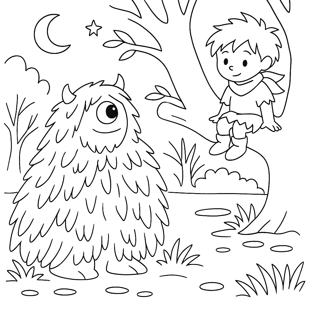 Раскраска по сказке "Леший"