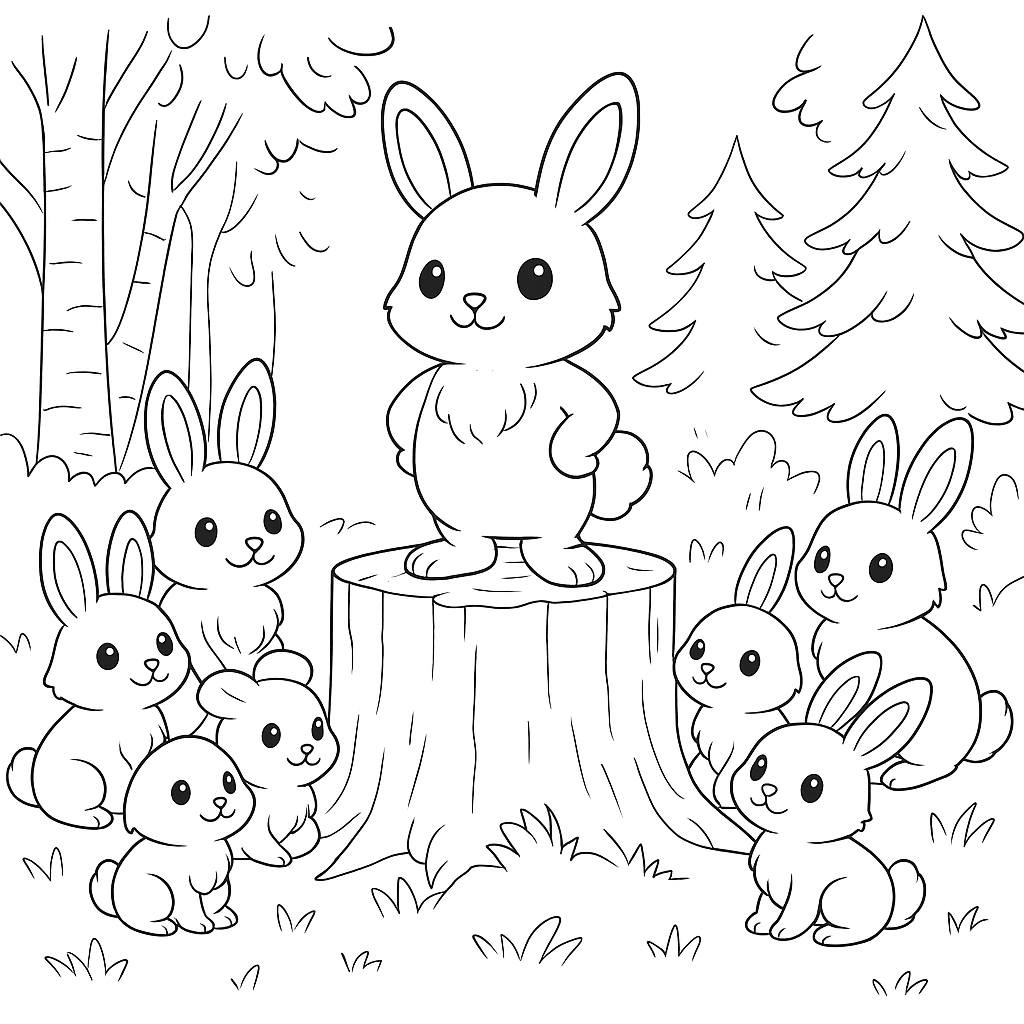 Раскраска по сказке "Сказка про храброго зайца-длинные уши, косые глаза, короткий хвост"