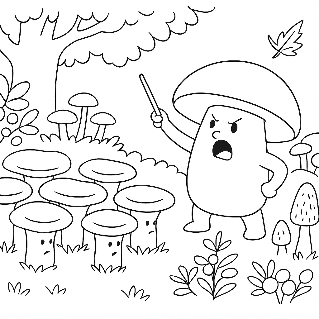 Раскраска по сказке "Война грибов с ягодами"