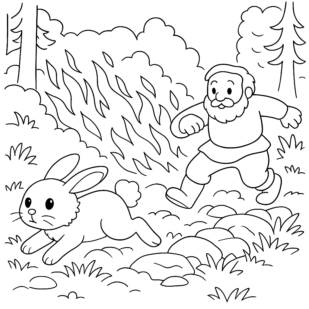 Раскраска по сказке "Заячьи лапы"