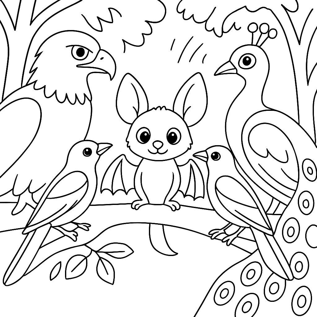 Раскраски: Гордая летучая мышь